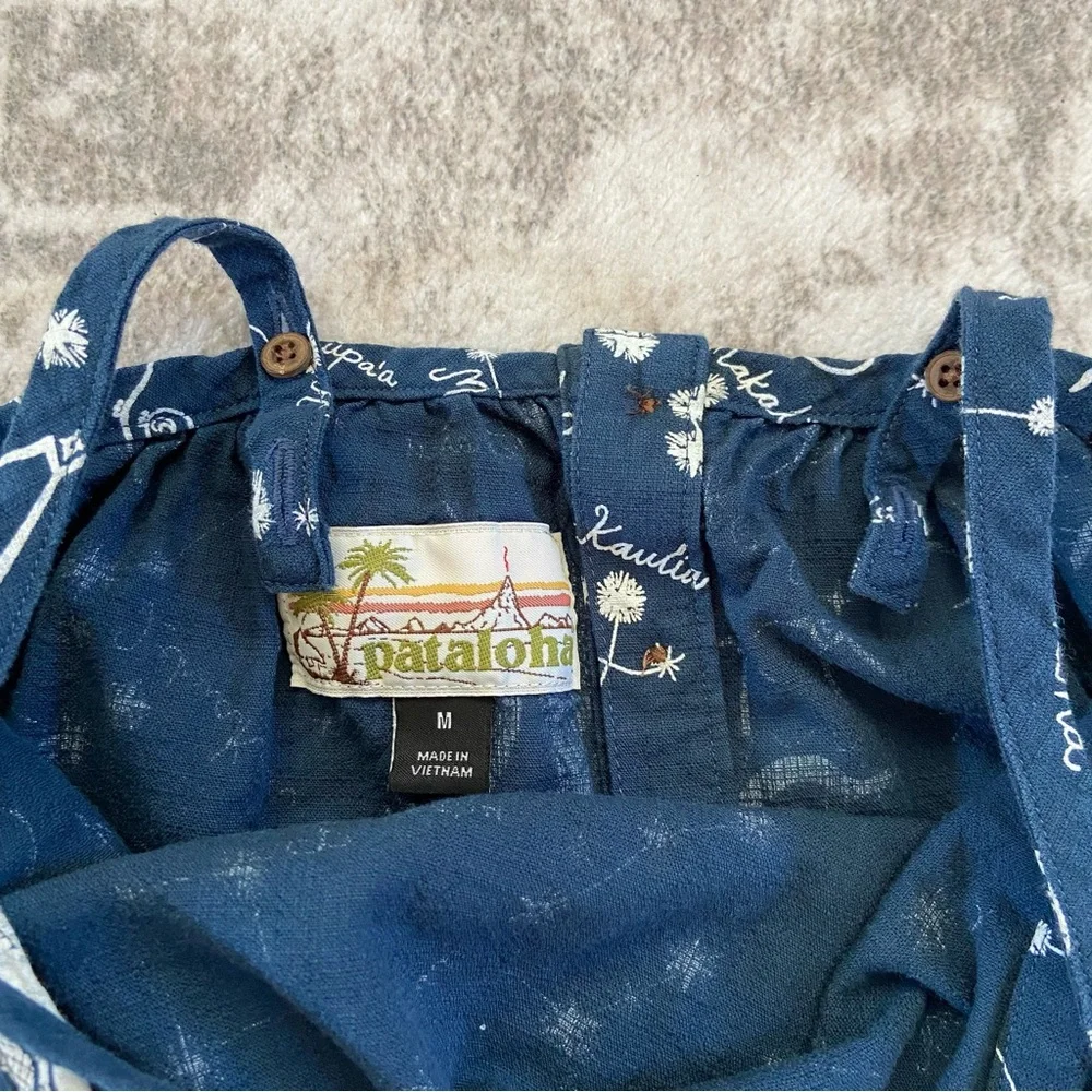 Girl’s Patagonia 100% Organic Cotton Navy Dress White Nautical Pattern Medium‎